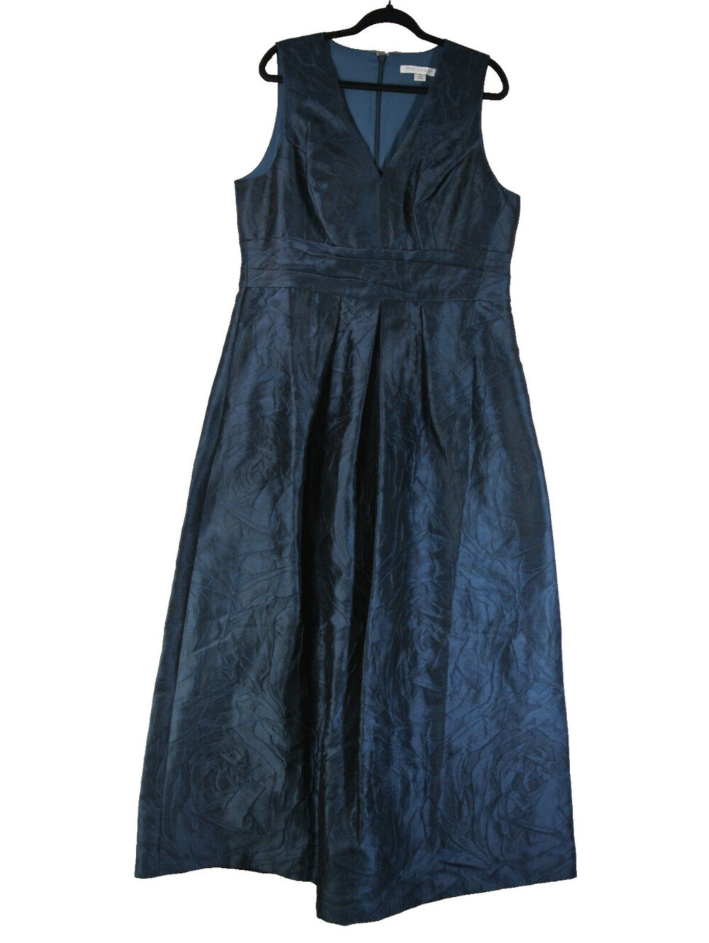 New, Kay Unger Mariah Crinkle Pleated Gown in Navy Sz 18 #LD420 - Picture 5 of 9